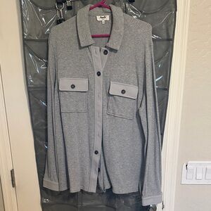 Amalli Talli Gray Button-Up waffle knit